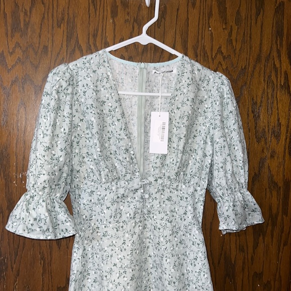 NWT Reformation Simi Linen Mini Dress in Agave - Picture 9 of 15
